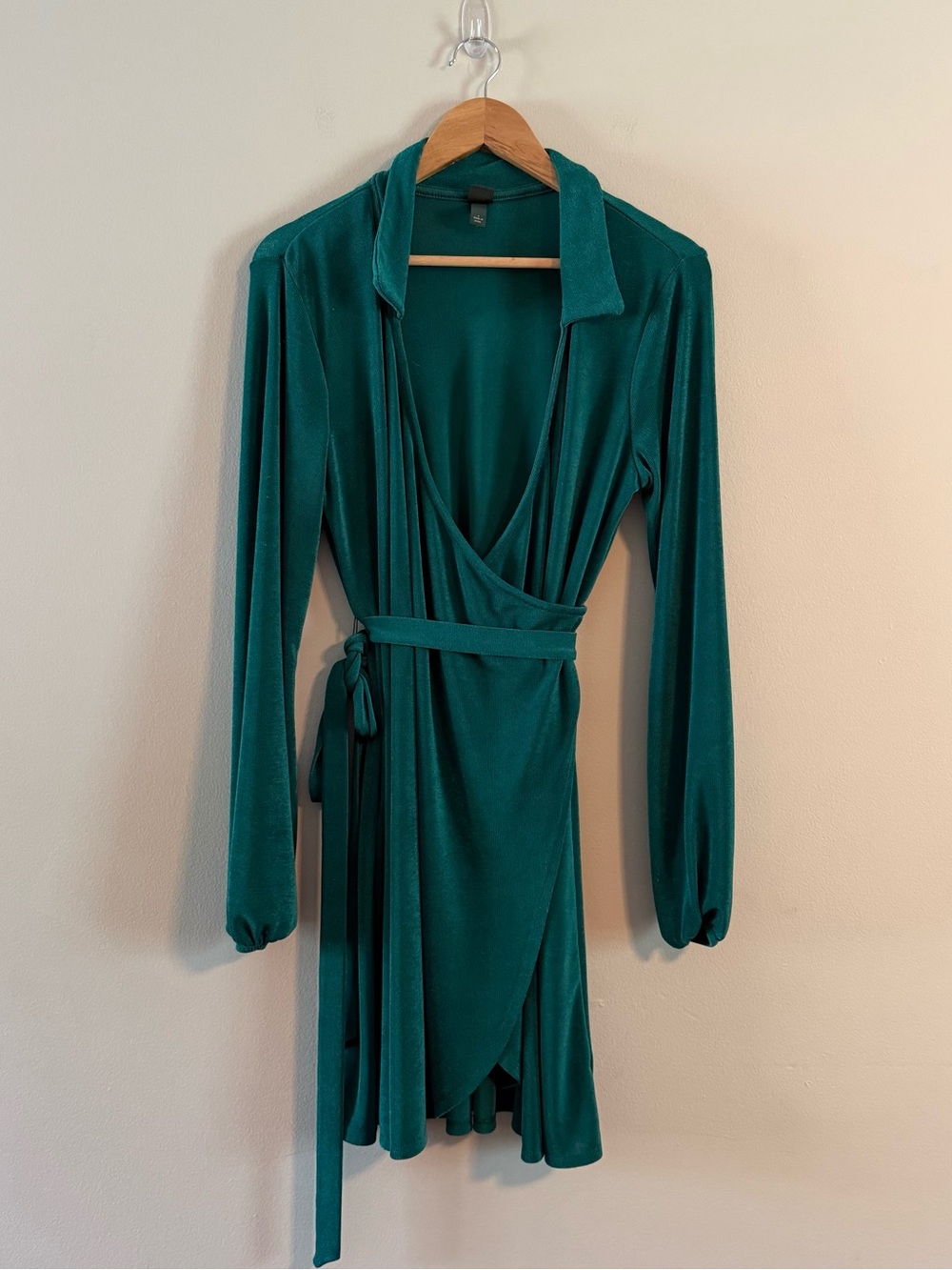 Wild Fable Green Velvet Wrap Robe Dress - Picture 2 of 9